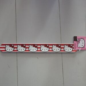 Hello Kitty Red And White Striped With HK Face Slap Wrist Bracelet Nwt All Ages